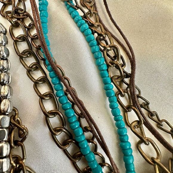 Colorful beaded multi strand long necklace - Picture 9 of 14